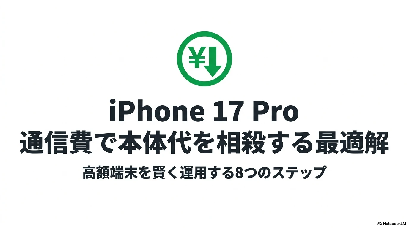 iPhone 17 Proの通信費で本体代を相殺する最適解と賢く運用する8つのステップ