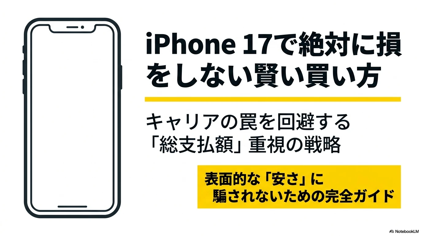 iPhone 17で絶対に損をしない賢い買い方、キャリアの罠を回避する「総支払額」重視の戦略