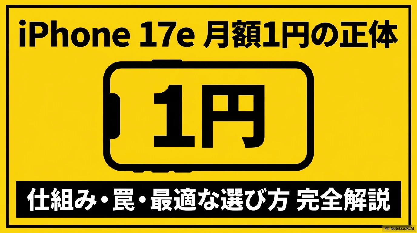 iPhone 17e 月額1円の正体 仕組み・罠・最適な選び方 完全解説