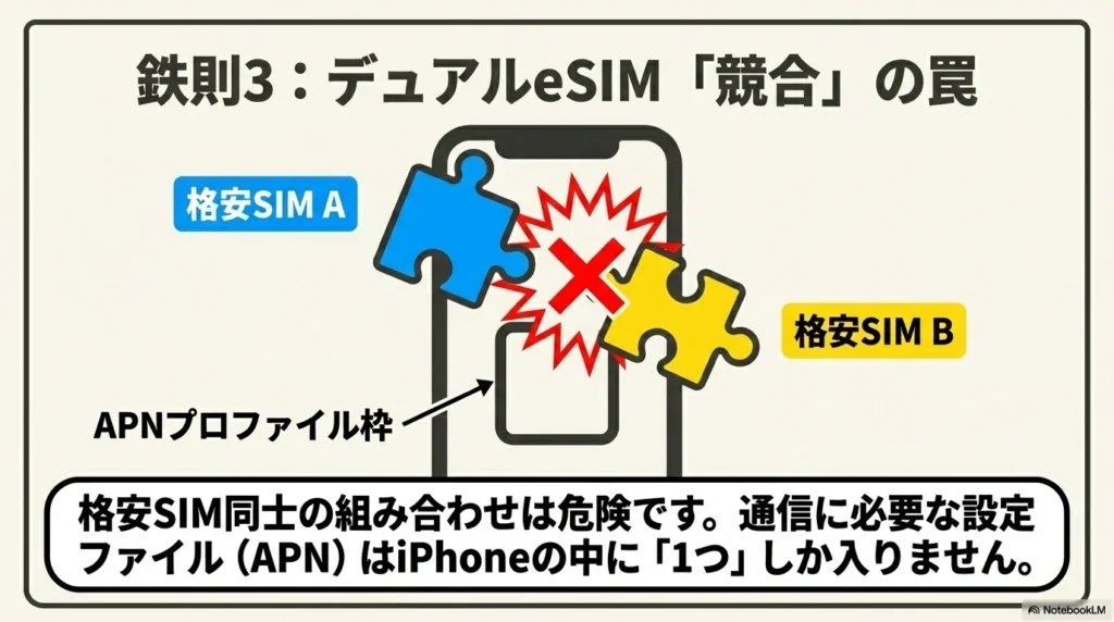キャリアと格安SIMの3年間の通信費推移を比較し、節約効果を可視化したグラフ。