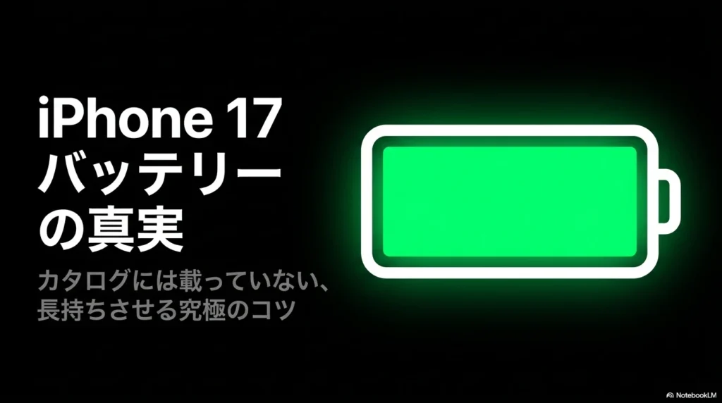 iPhone 17のバッテリーを長持ちさせるカタログに載っていない究極のコツに関するスライド