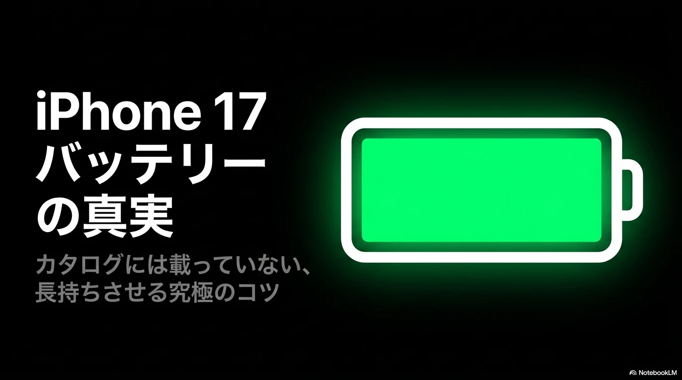 iPhone 17のバッテリーを長持ちさせるカタログに載っていない究極のコツに関するスライド