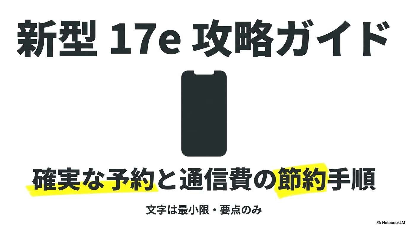 iPhone 17e 攻略ガイド 確実な予約と通信費の節約手順