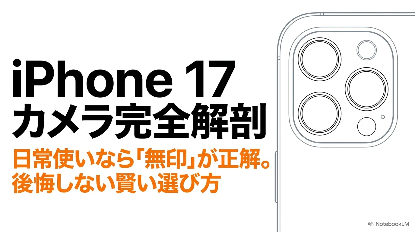 iPhone 17のカメラ完全解剖。日常使いなら無印が正解であり、後悔しない賢い選び方を解説。