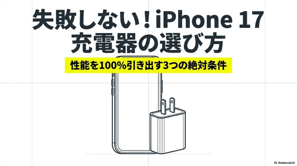 失敗しないiPhone 17充電器の選び方。性能を100%引き出す3つの絶対条件