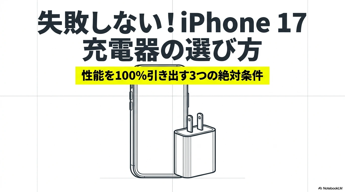 失敗しないiPhone 17充電器の選び方。性能を100%引き出す3つの絶対条件