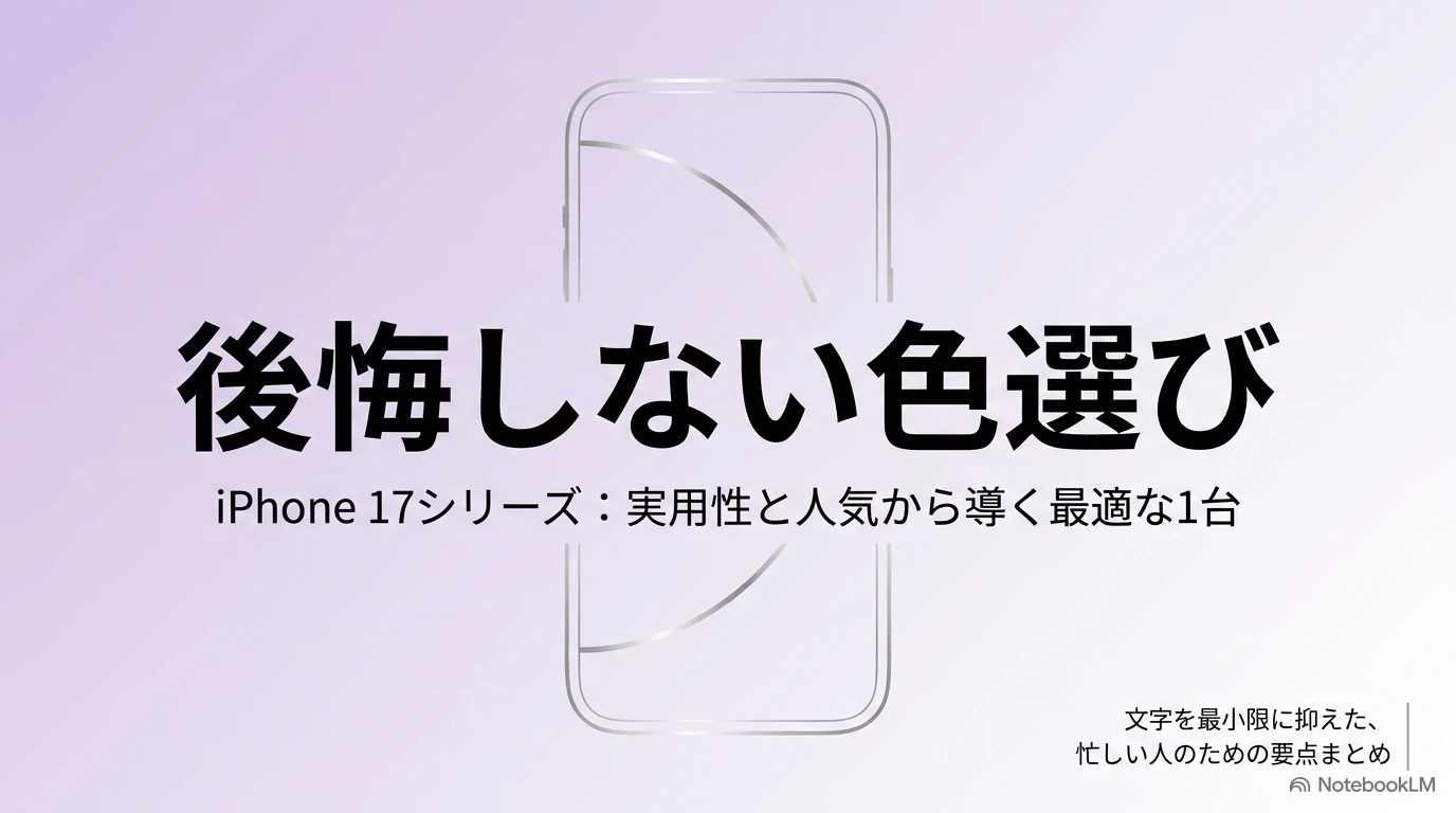 忙しい人のためのiPhone 17シリーズ後悔しない色選び要点まとめスライドの表紙